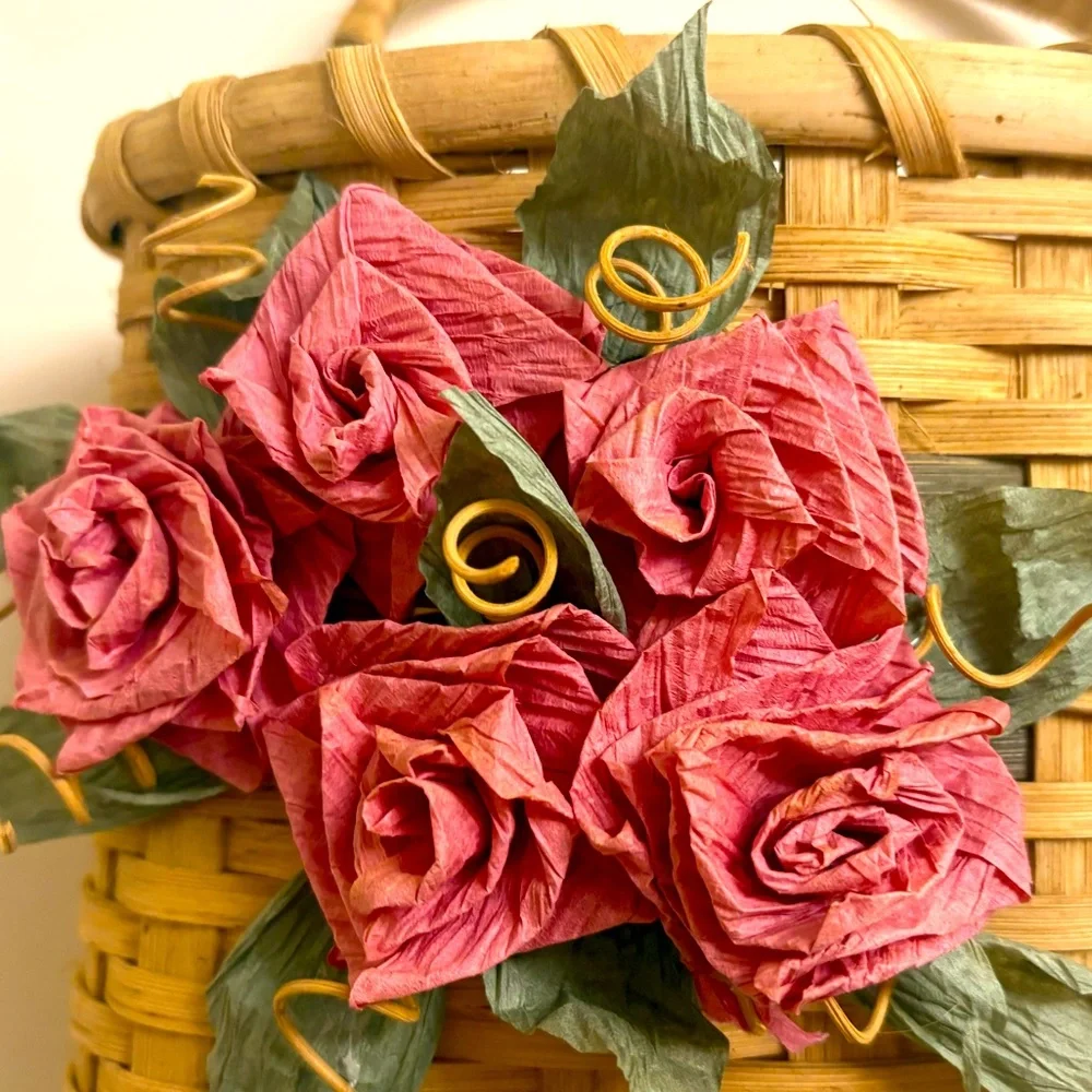 Adorable Cottagecore Wall Basket with Flowers